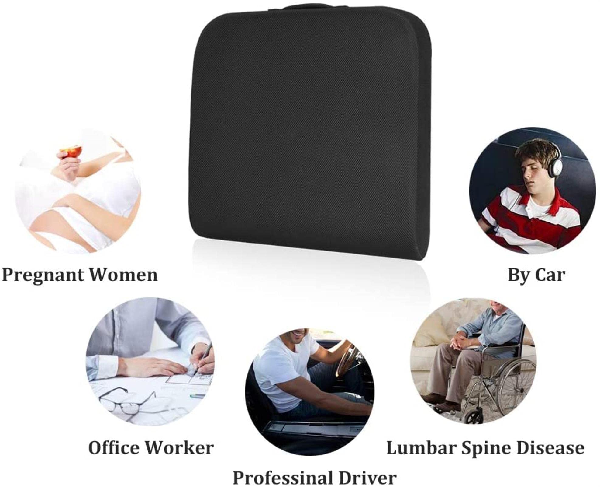 Coussin de siège en Mousse à mémoire de mémoire, tampons de Chaise pour Voiture de Bureau, idéal pour Coccyx orthopédique Améliore la Posture, Disponible en Quatre Couleurs (48x45x9cm)