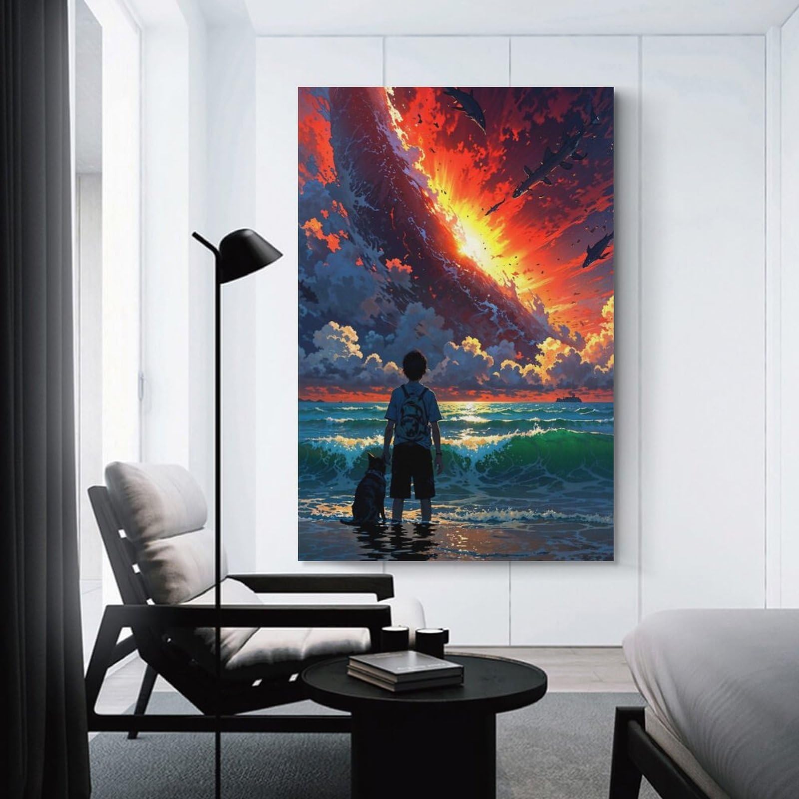 Junmoney Unframe-The Last Sunset Canvas Wall Art The Last Sunset, 20X30inch(50X75cm), For Living Room, Bedroom, Office Or Hallway, Decorative Artwork With Broad Appeal