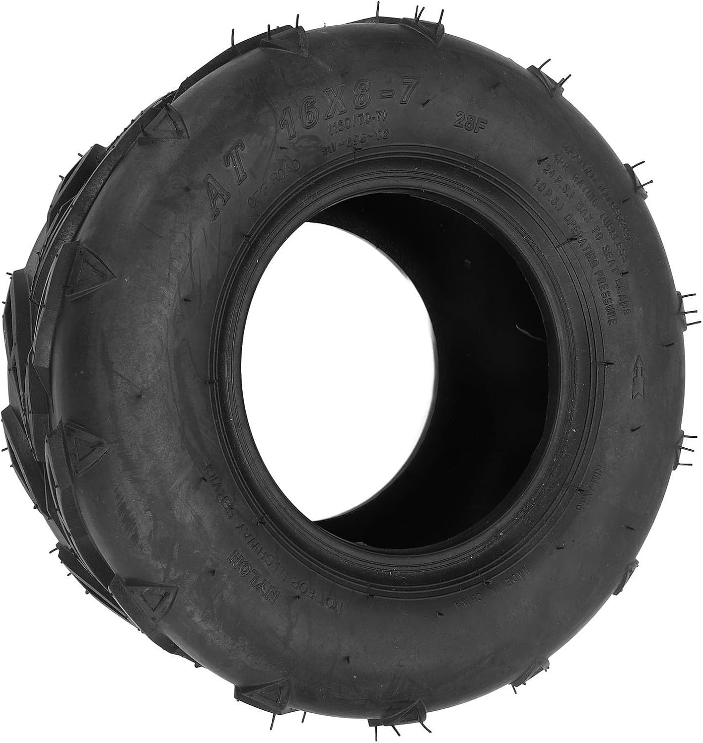 16x8‑7 Tire Flame Pattern Rubber Vacuum Wheel Tyre for Beach Off Road ATV UTV Go Kart Agricultural Vehicles