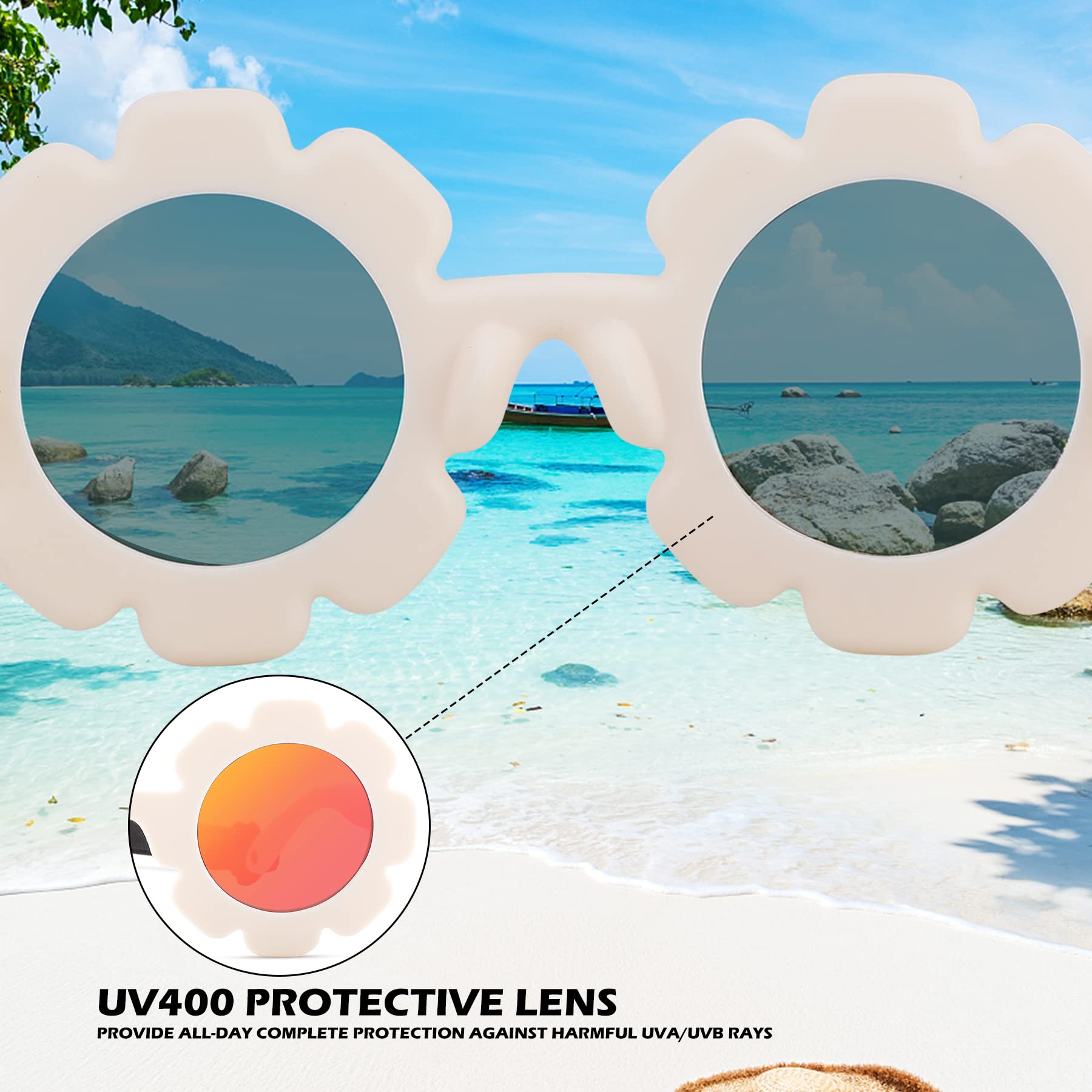 LIU·WEN Gafas de sol polarizadas con correa para bebé, marco flexible flexible para bebés, niñas y niños de 0 a 24 meses