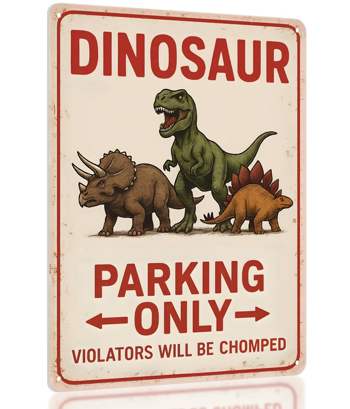 Dinosaur Parking Only Metal Sign – Dinosaur Room Decor for Boys, Dino Wall Bedroom Decor for Boys – 11×8.3″ Aluminum Dino Decorection for Toddler Boy Room, Birthday Party, Nursery, Playroom & Classroom Opix Design