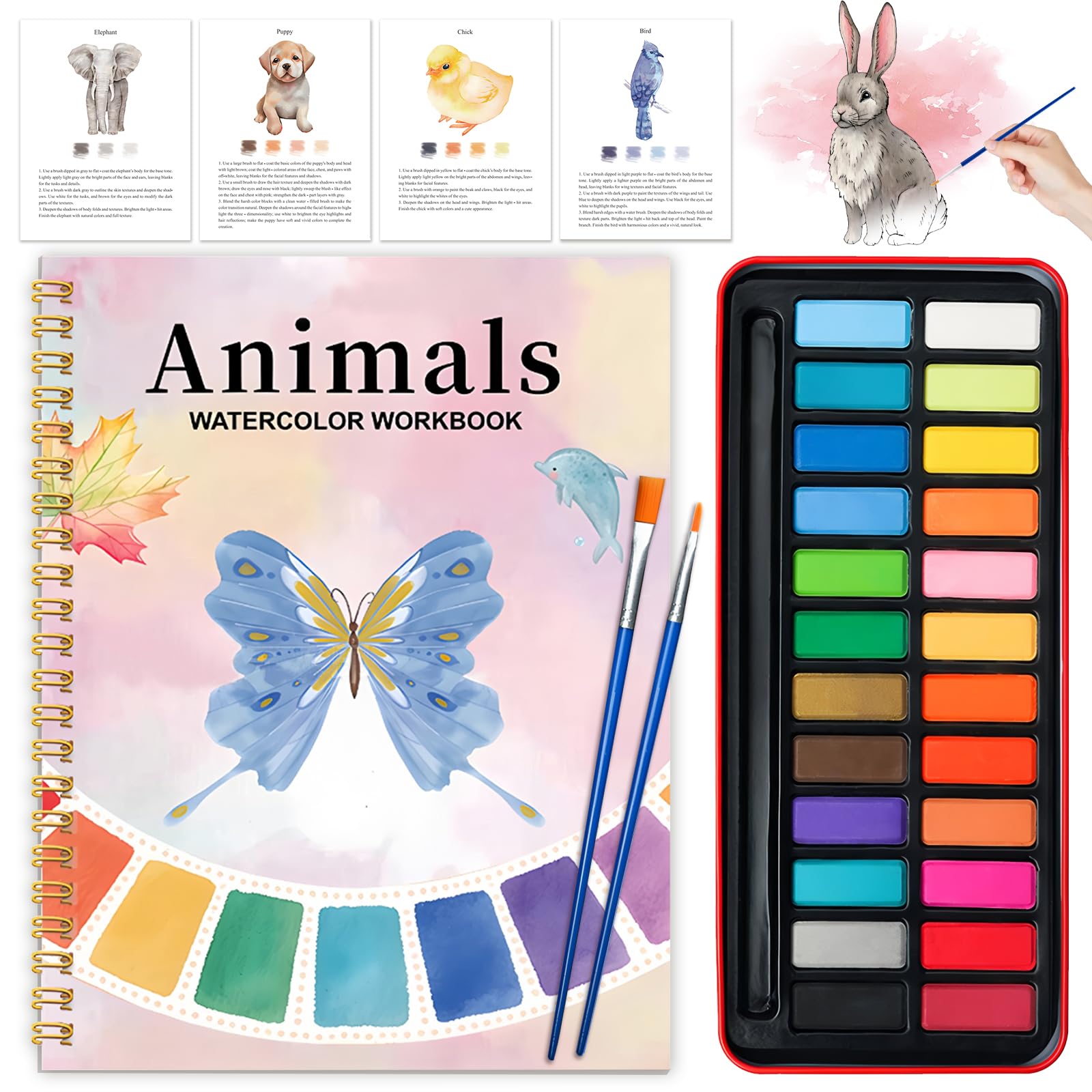 Watercolor Workbook for Beginners - Painting Kit -1 Watercolor Workbook for Beginners - Painting Kit -1