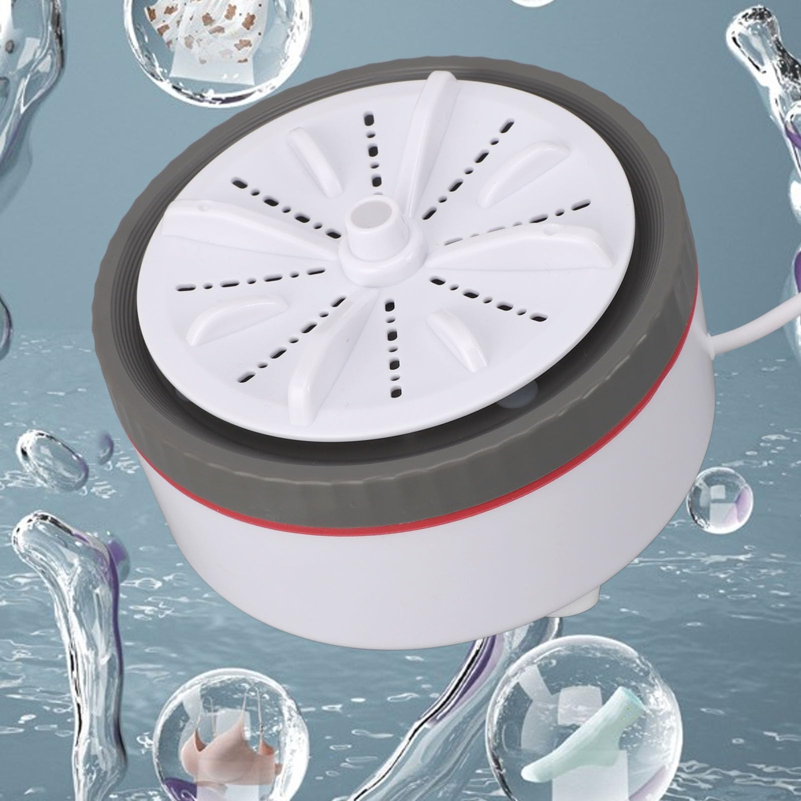 Lavatrice Portatile, Mini Lavatrice e Lavastoviglie Mini Alimentata Tramite USB, Mini Lavatrice Multifunzione Regolabile Temporizzata per Campeggio in Viaggio (GREY)