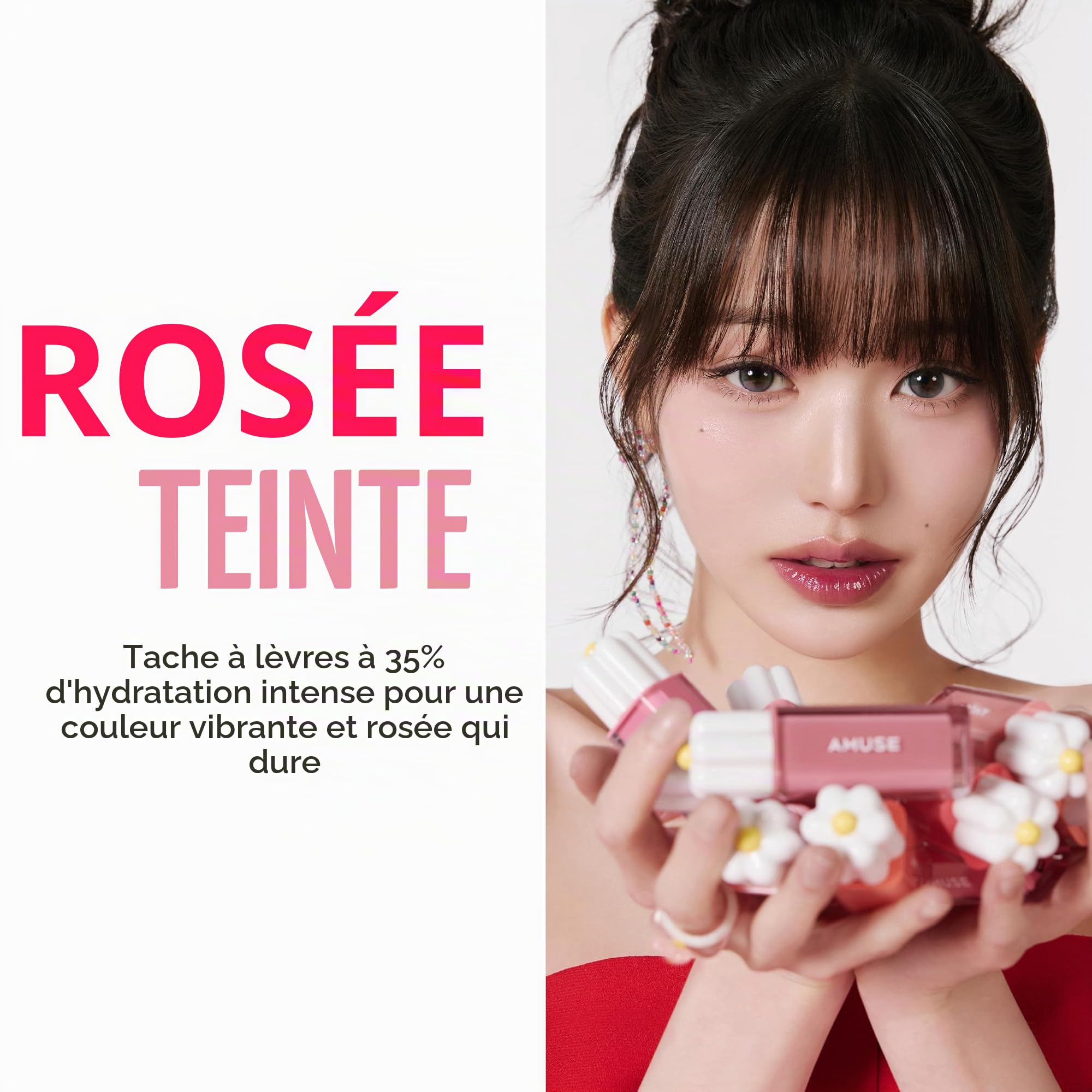 Amuse Daisy Flower Dew Tint 06 FIG DEW Encre à base d'eau 35 % haute humidité, longue durée, acétate de vitamine E, hydratant, pas de peel off, traitement des lèvres, non adhésif, pour les lèvres