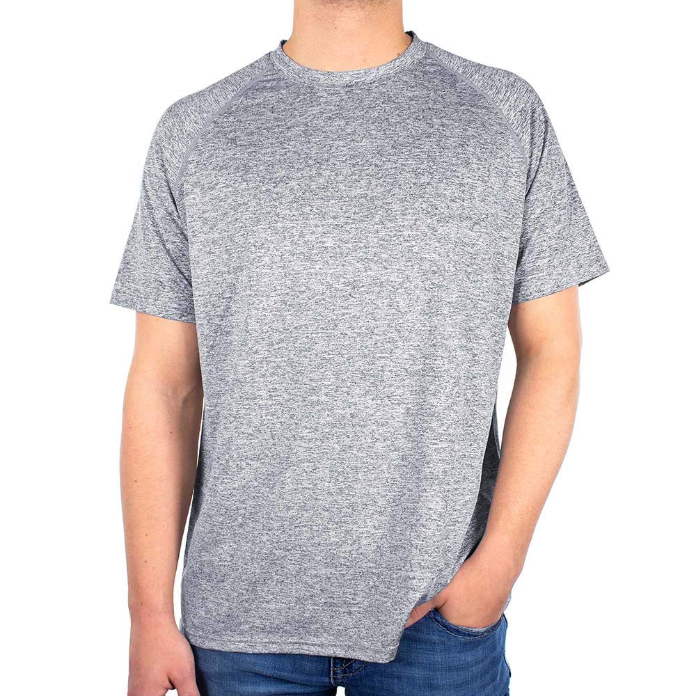 GOLBERG GMen’s Dry-Fit Performance Shirt, Heathered Gray, Large - Lightweight, Breezy, Classic Fit - Wicks Away Moisture