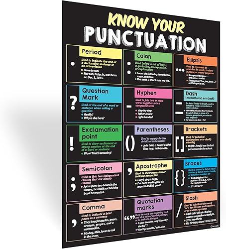 Miniatura 3 de Decorably 5 pósteres ELA de pizarra para escuela secundaria, 17 x 22 pulgadas, póster educativo en inglés laminado mate para aula de escuela