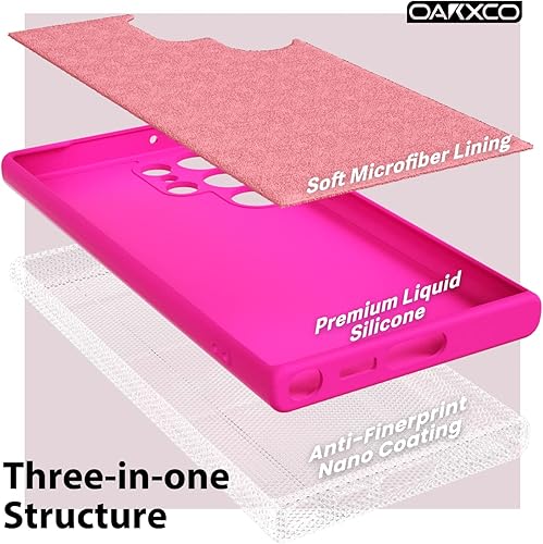 Miniatura 5 de Oakxco Funda protectora para Samsung Galaxy S23 Ultra de silicona líquida, color sólido brillante fluorescente, bonita funda protectora delgada de