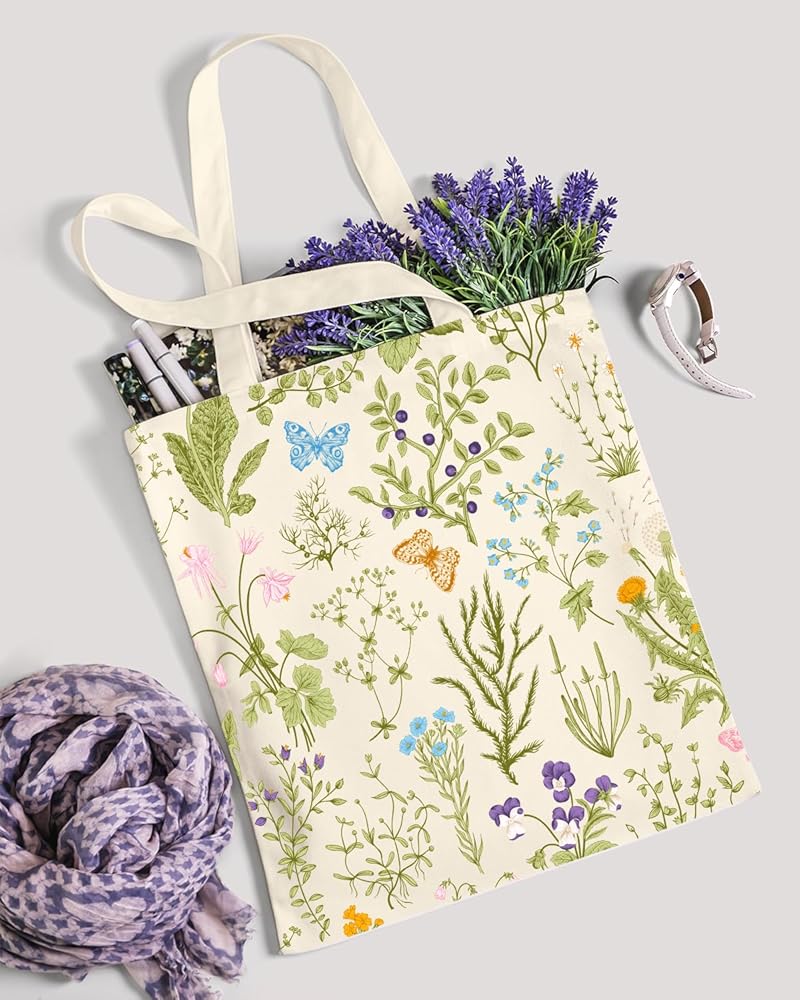 AUSVKAI Cute Canvas Tote Bag For Women, Reusable Designer Bags With