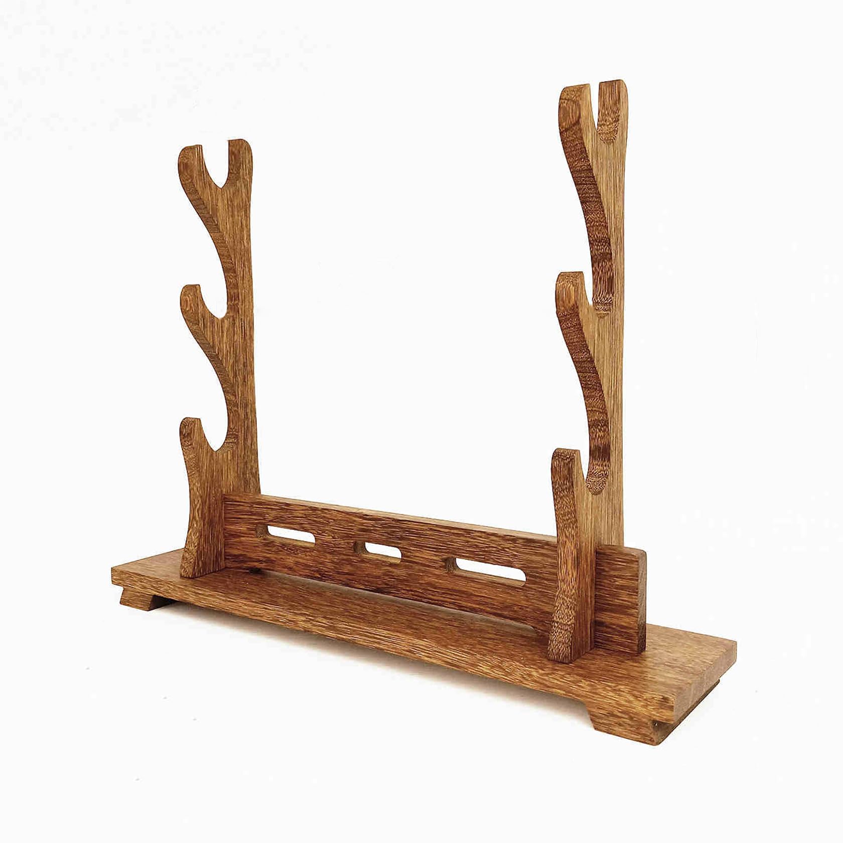 Stojak do prezentacji broni, ręcznie wykonany stojak na miecz z drewna, naturalny materiał drewniany wenge, miecz samurajski Katana Wakizashi, dostępne różne specyfikacje