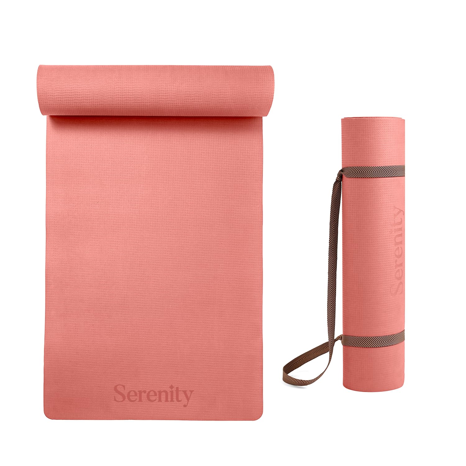 Serenity Everyday Yoga Mat & Carry Strap for Men, Women & Kids Fitness | EVA Material Extra Thick, Long & Wide Exercise Mat For Home Gym, Yoga, Meditation, Pilates & Outdoor Workout | Soft, Easy to Fold, Anti Skid, Anti Slip (6MM, Peach) (B0BCYX63LT) Amazon Price History, Amazon Price Tracker