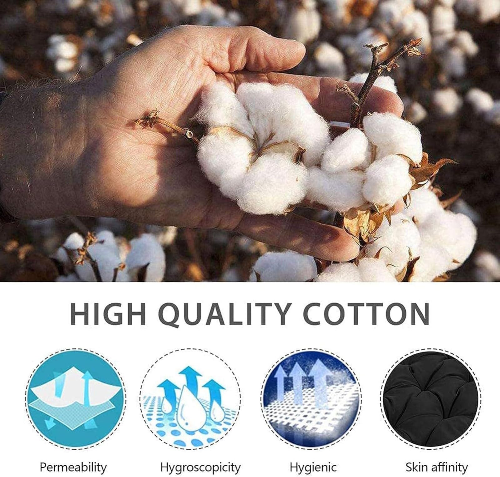 Cuscino di ricambio per panca a dondolo da esterno, spessore 10 cm, cuscino di ricambio per sedia a dondolo da giardino a 3 posti, con lacci, per veranda e amaca, perfetto per comfort e stile