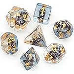UDIXI 7-Die Polyhedral DND Dice Set, Resin D&D Dice Filled with Sailboat for Role Playing Game(RPG),Tabletop Game
