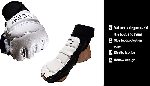 Miniatura 5 de Juego de sparring MMA, guantes de mano y pies, equipo de combate de taekwondo para artes marciales, saco de boxeo, kickboxing, protectores de pies,