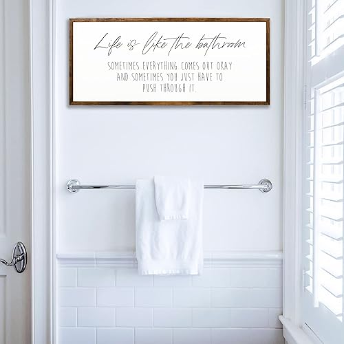 Miniatura 8 de 10x20 inches, Life is like a bathroom  wall decor  farmhouse decor  bathroom wall decor  bathroom wall art  bathroom art  bathroom signs  farmhouse