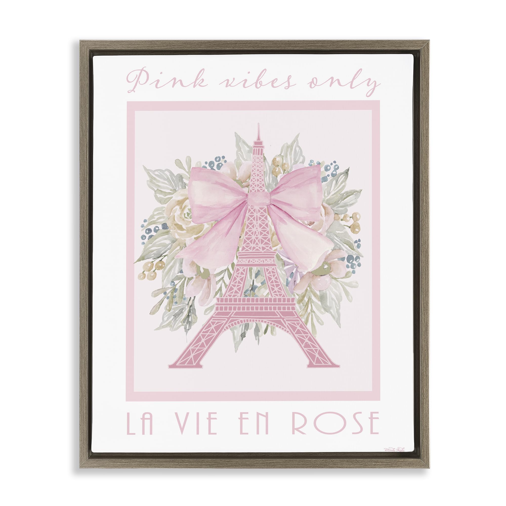 Pink Vibes Only Paris Chic, 24 x 30 Inch Canvas in Floater Frame