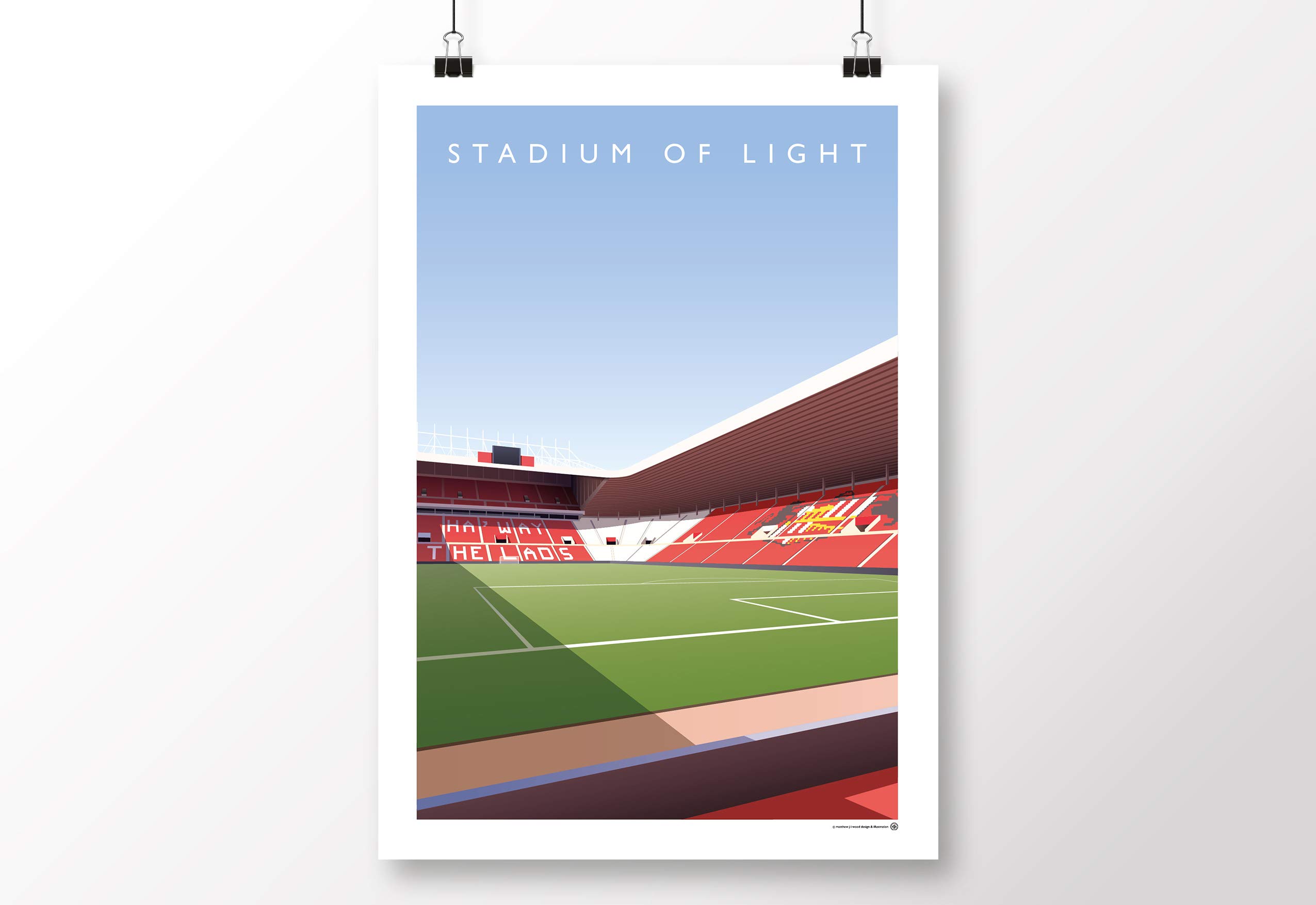 Affiche Sunderland Football Club Stadium of Light A3 idée cadeau pour supporter