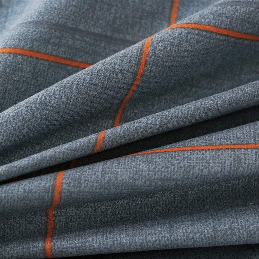 Sookie Kids Modern Polyester 4PCs Grid Bedding Set for Women and Men(1Duvet Cover+2 Pillow Shams+1 Sheet) Soft Teen Comforter Cover with 4 Corner Ties -King,Orange and Gray