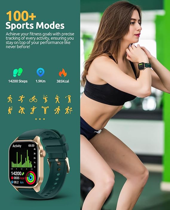 Smart Watches Christmas for Women 2.04HD Screen Fitness Tracker Watches, Heart Rate Sleep Blood Oxygen Monitor, IP68 Waterproof, 136+ Sports, Answer/Make Call Smartwatch for Android IOS, Gold