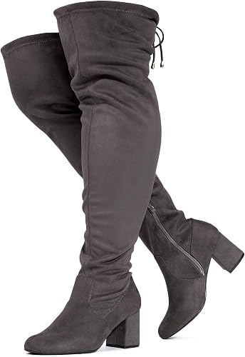 RF Room of Fashion Botas elásticas de tacón ancho para mujer, talla grande,  Grey Su (Wide Calf Wide Width), 11 Wide : Amazon.com.mx: Ropa, Zapatos y  Accesorios