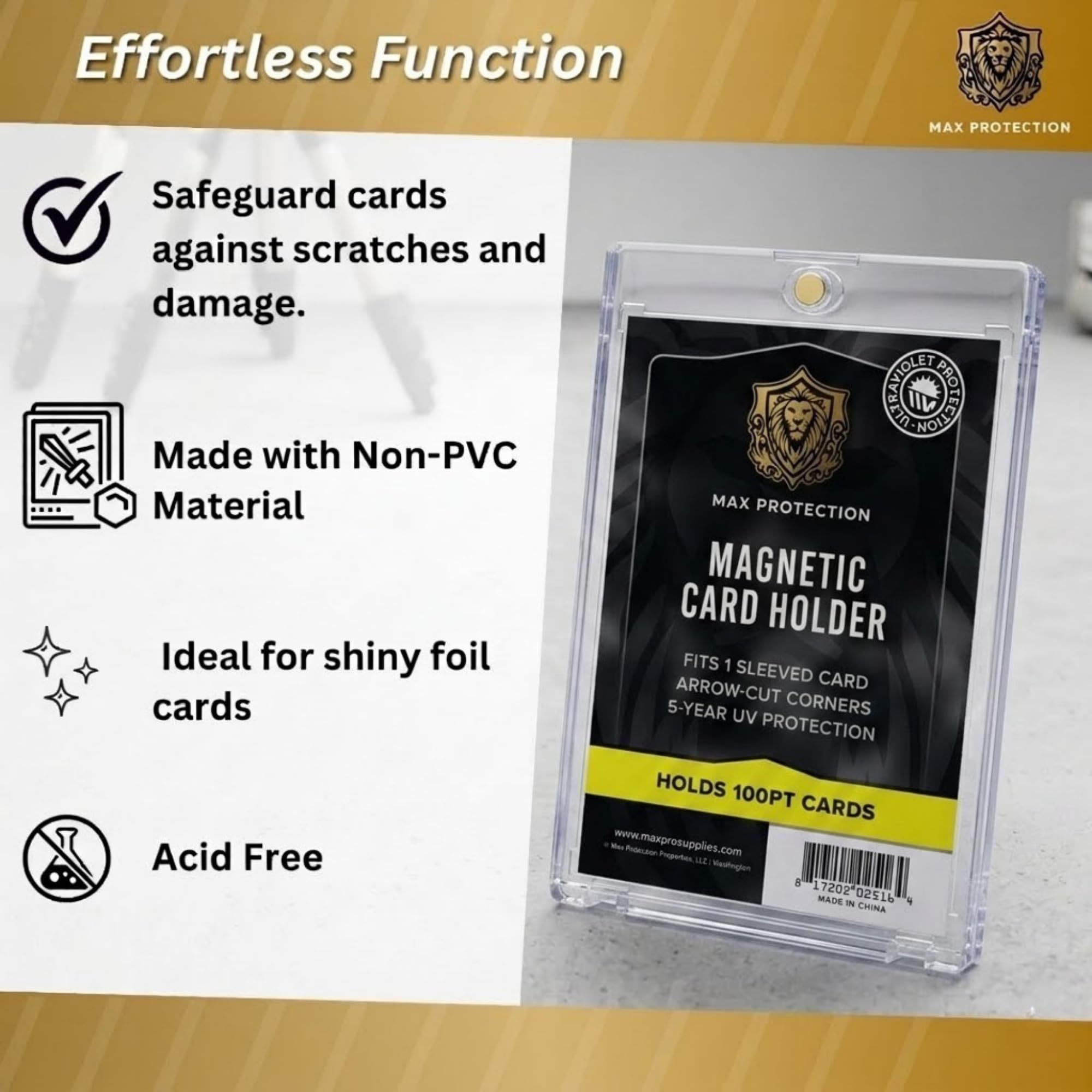 uv protection card sleeves Amazon.com: Max Protection Magnetic Card Holder for Sleeved Cards – 10-Pack  100pt Ultra-Clear Cases – Hard Plastic Card Sleeves Holders, UV Protector  Case