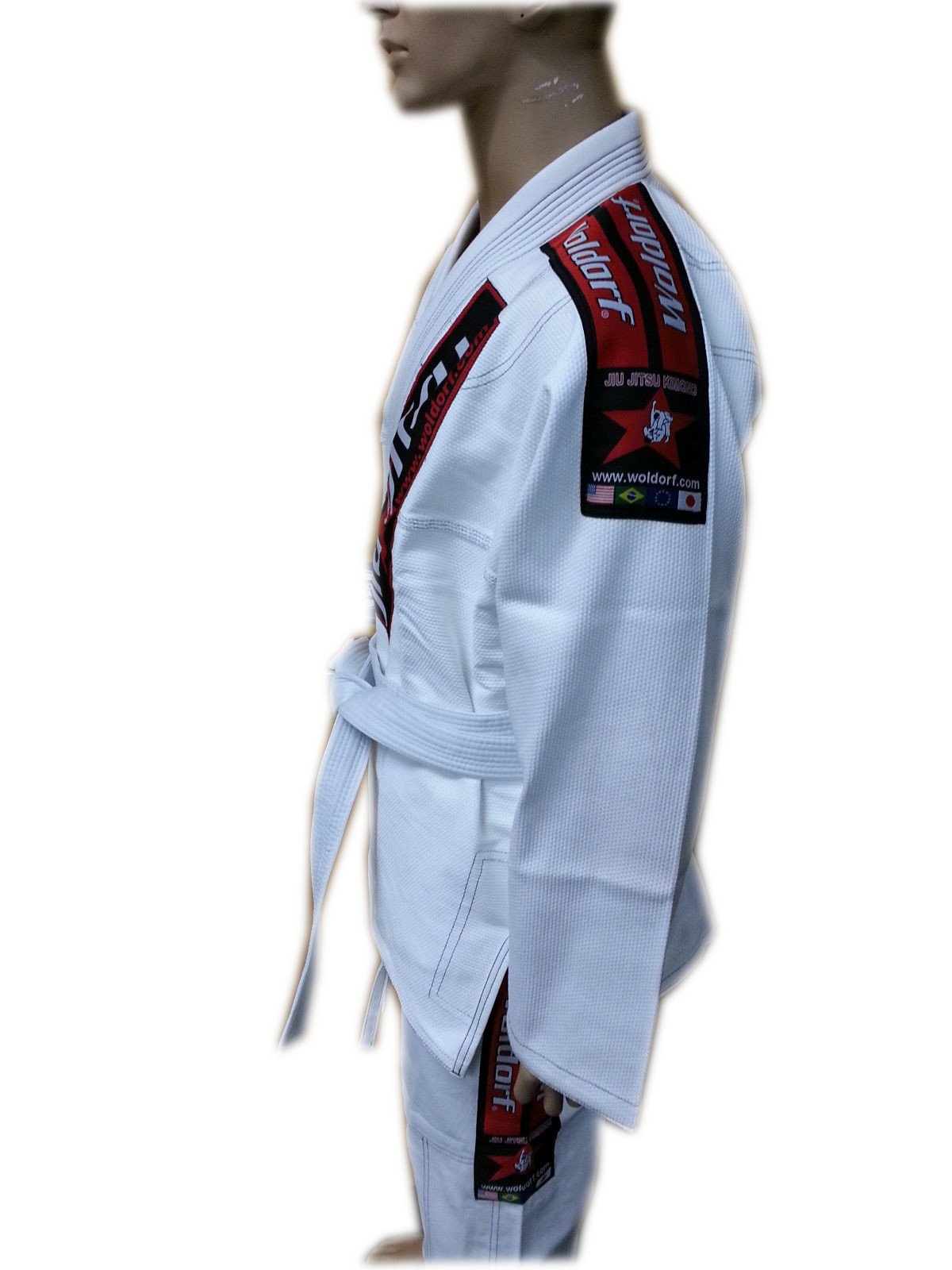 Woldorf USA Good Luck Jiu Jitsu Kimono Gold Weave Blue 6 A4 No Logo Plain Martial Arts, Fighting Uniform, Training Uniforms, Pre-Shrunk, Ultra Light Weight Uniforms Soft Fabric