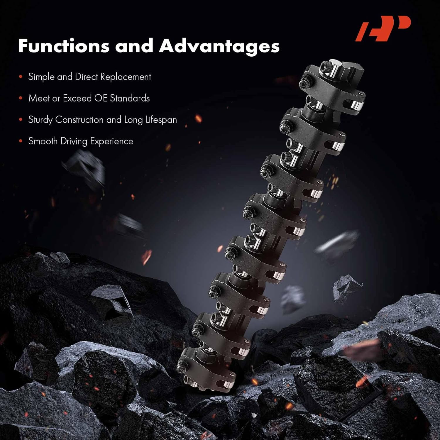 A-Premium 16Pcs Stainless Steel Shaft Mount Rocker Arms Kit with Needle Bearings Compatible with GM L92 LS3 Gen III, 1.7 Ratio