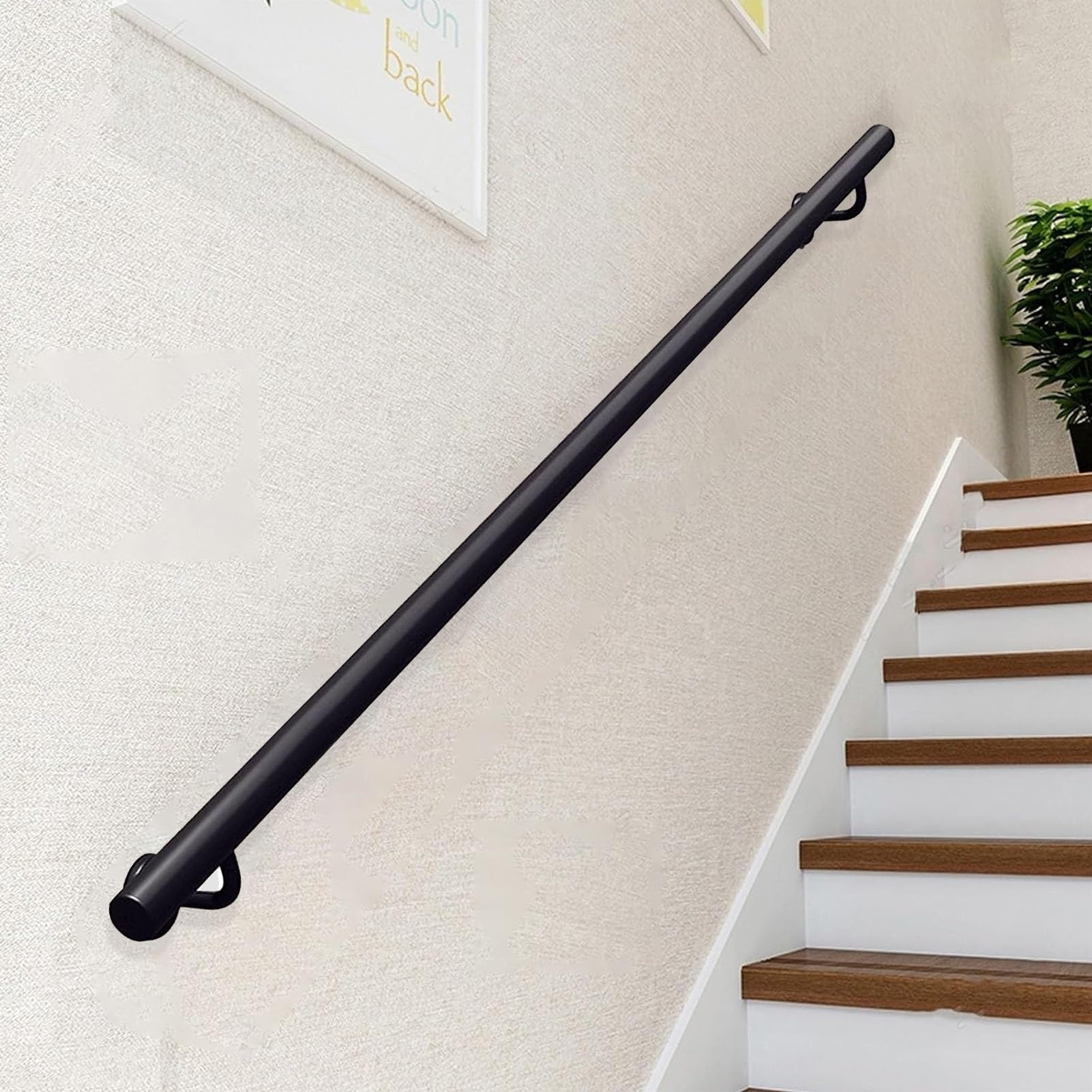 Rampe d'escalier en fer forgé noir 1m à 3m60 pour couloir et extérieur