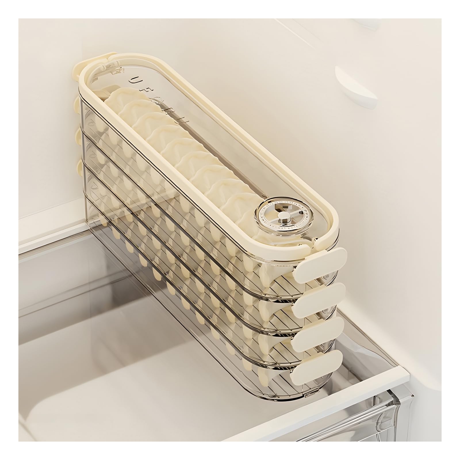 Cajas de almacenamiento para nevera con tapas, caja de albóndigas, organizador de refrigerador, almacenamiento apilable con tapas, contenedor portátil de almacenamiento de alimentos de congelación