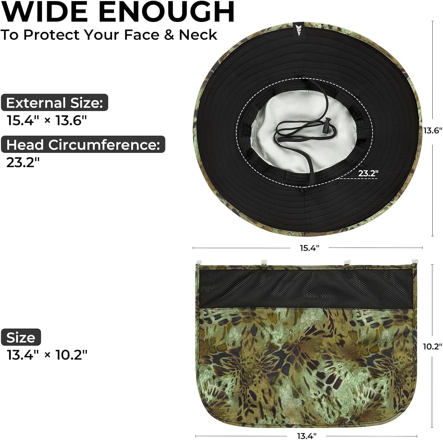 KastKing UPF 50 Boonie Hat Fishing Hat with Removable Neck Flap Sun Hats for Men - Image 8