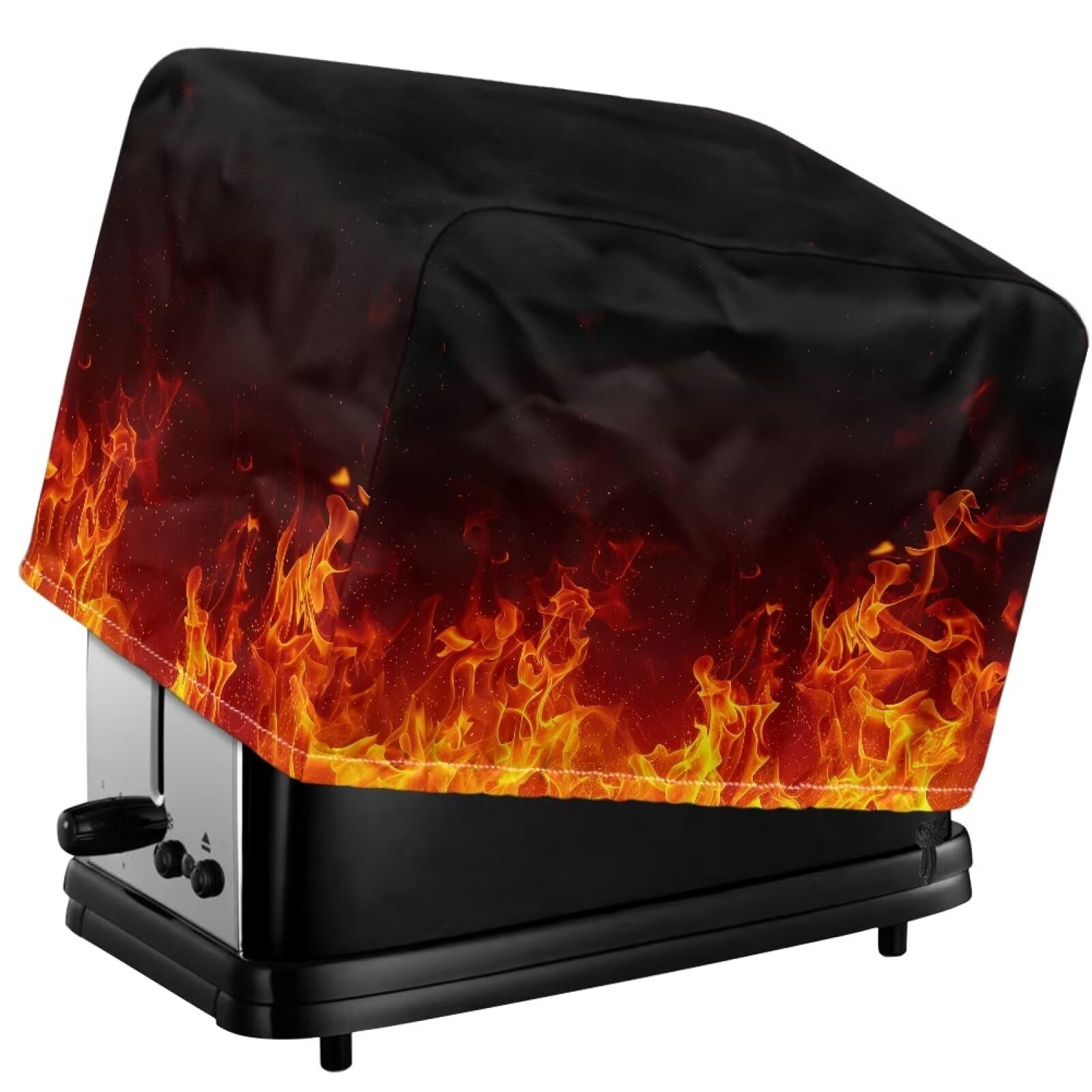 Toaster Cover 2 Slice Wide Slot Fire Kitchen Small Appliance Oven Bakeware Protector, Washable Bread Maker Cover Dust and Fingerprint Protection S Fire