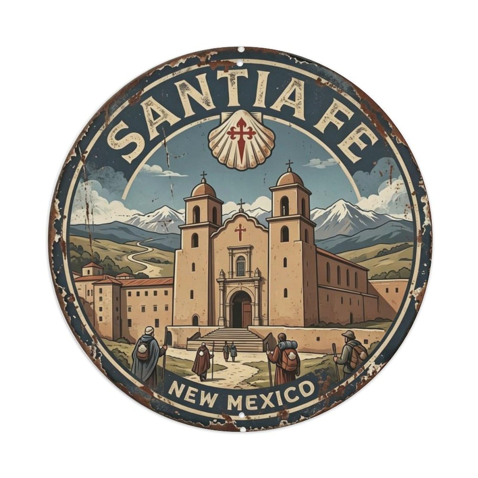 Santa Fe New Mexico Metal Tin Sign Plaque