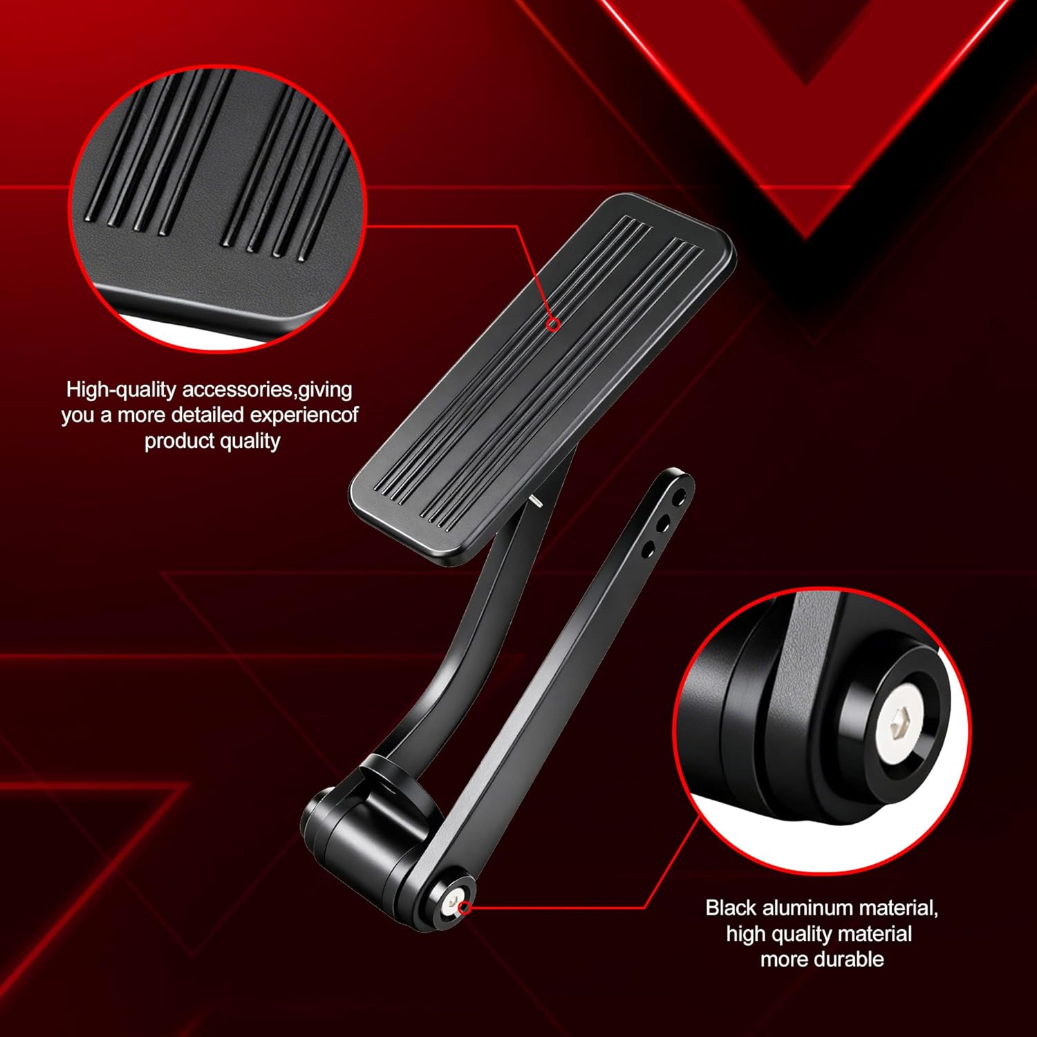 Universal Gas Pedal，Universal Non-Slip Aluminum Throttle Pedal，Firewall Mount with Sensor for Street Rat Rod for Chevy for Ford for Mopar
