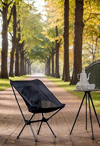 Miniatura 5 de Wind Tour Silla de camping portátil ligera plegable al aire libre para senderismo, campamento, mochilero, césped, playa, pesca, picnic con bolsa de