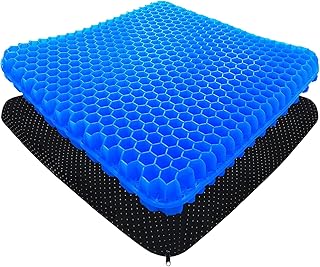hzbaiyi Gel Seat Cushion, Honeycomb Thick Gel Cushion Pressure Cushions for Bottoms Soft Sitter Cushion Relieving Back Coc...