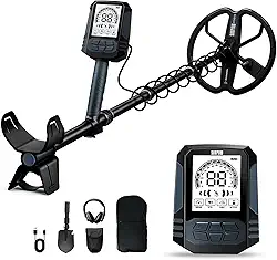 SUNPOW Detector de metais recarregável para adultos - bateria de lítio de 2500 mAh para uso 35H - Detector de ouro à prova d'água com bobina D dupla de 25 cm de profundidade, 4 modos profissionais