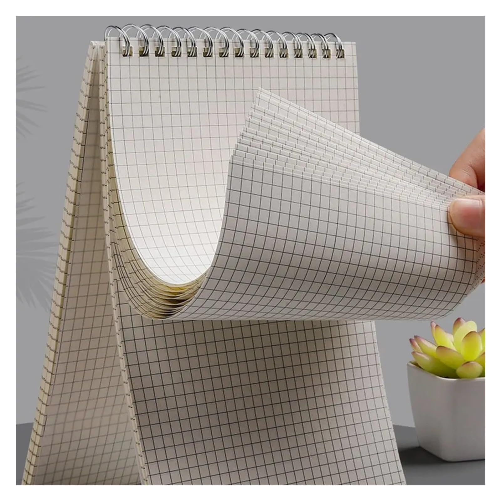 Spiral Notizbuch Verdicktes, aufklappbares Spiralnotizbuch mit PP-Einband, Rasterlinien, Tagebuch, Spiralbuch, A4/A5/B5, Büro- und Schulbedarf(A4-Lined)