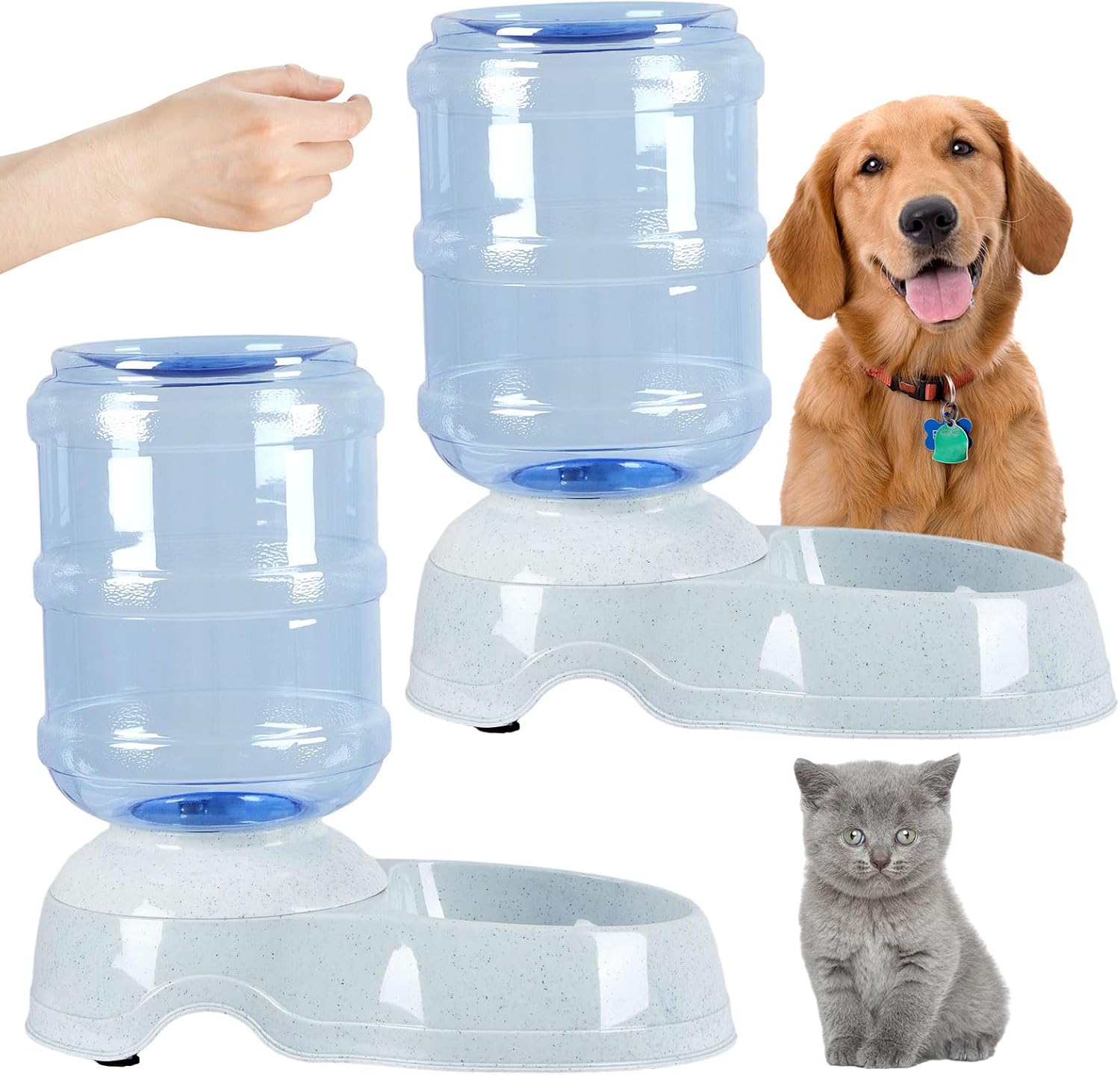 Pet Supplies Uiifan 2 Pcs Pet 3 Gallon Large Dog Water Dispenser 11
