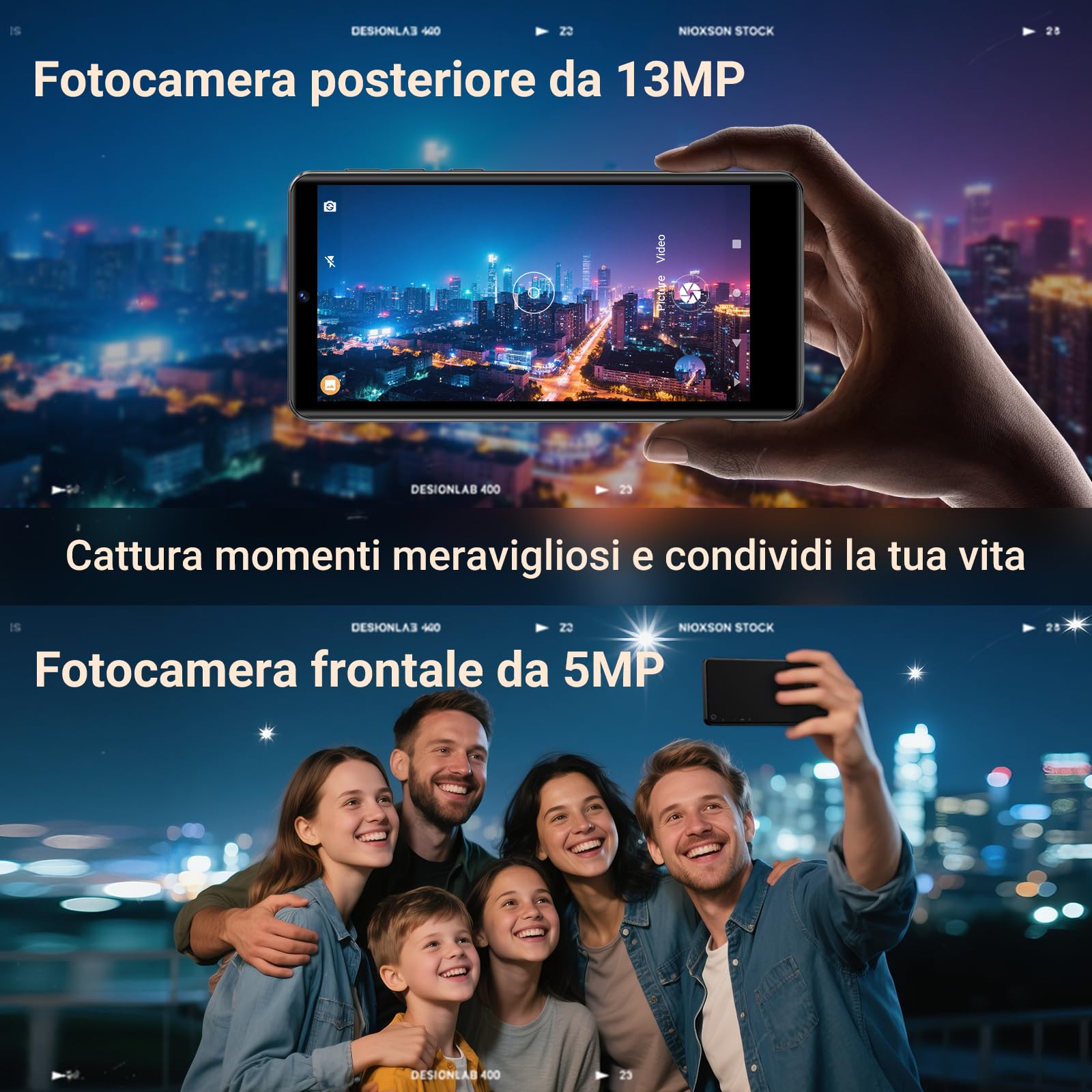 128GB Lettore MP3 con WiFi Bluetooth e Fotocamera, RAM: 4GB, Oilsky Android 13.0 Spotify Lettore di Musica con Altoparlante, 5,5'' 1080P Touchscreen MP4 Player