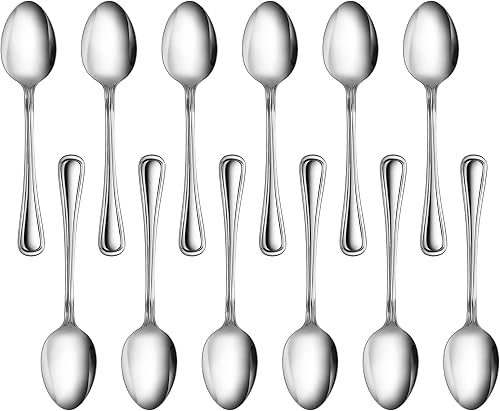 New Star Foodservice 58208 Slimline Pattern, acero inoxidable 180, cuchara de servir, 8.4 pulgadas, juego de 12