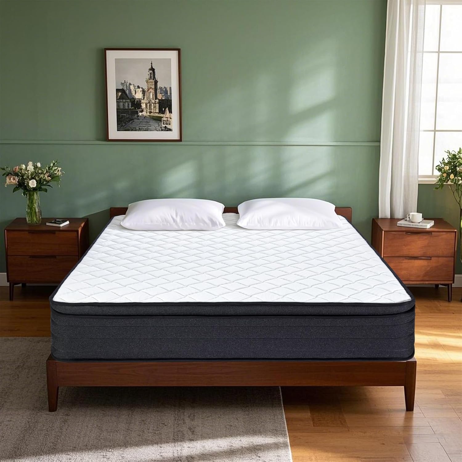 12 Inch King Size Mattress,Memory Foam Hybrid Mattresses in a Box,Individual Pocket Springs King Bed Mattress for Pressure Relief, Motion Isolation, Medium Firm,CertiPUR-US