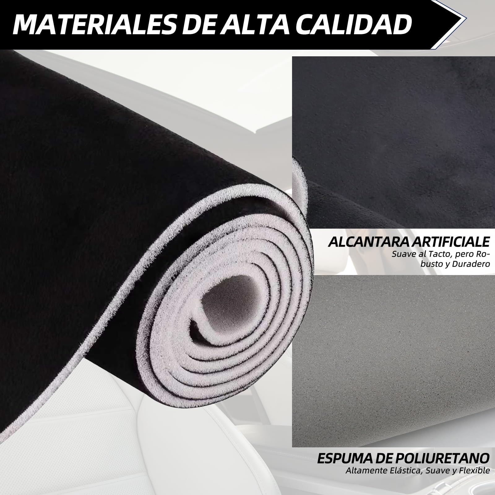 Tela de ante para el techo del coche, con respaldo de espuma, ideal para la sustitución de cubiertas de coche, autocaravanas, autocaravanas y proyectos de bricolaje (200,7 x 152,4 cm) (negro)