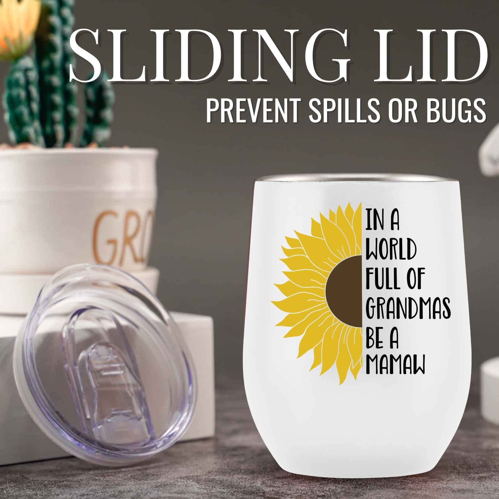 Onebttl Mamaw Gifts, Sunflower Grandma Gifts, 12oz Stainless Steel Insulated Tumbler for Sunflower Lovers, Perfect for Mother's Day, Birthday