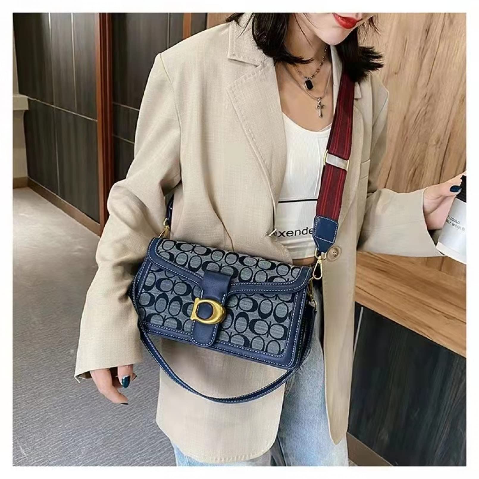 BAJIE borsa donna mini Mala Tabby Denim Bolsa Multifunzionale Crossbody Bolsa De Ombro