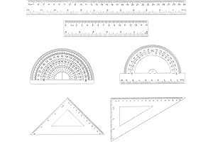 6PCS Triangle Ruler Set Drawing Measuring Tool