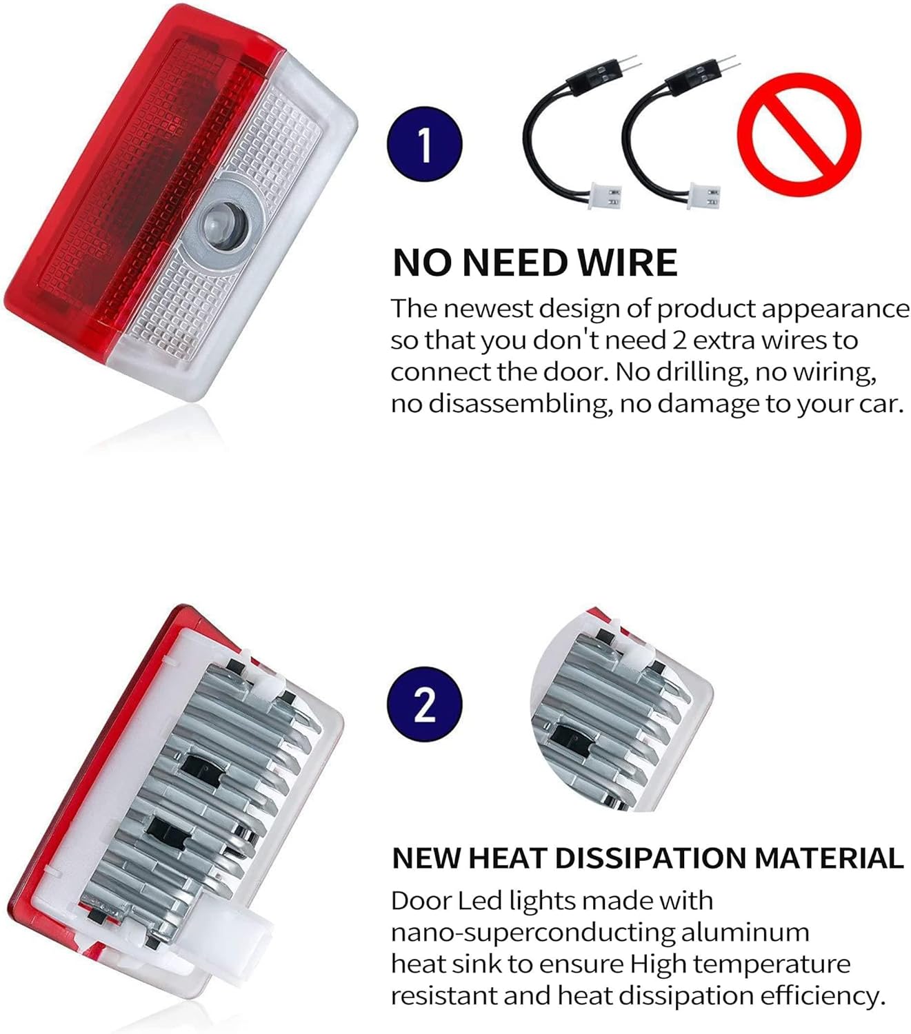 4Pcs No Fade Car Door Lights, HD Lighting Projector LED Welcome Light Ghost Shadow Accessories for A/B/C/E/M/ML/GL/GLA/GLC/GLS Series Running Board Lights