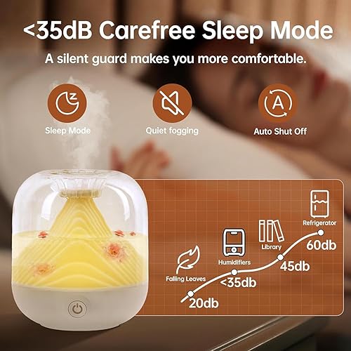 Miniatura 4 de Landscape Design - Mini humidificador para dormitorio, humidificador pequeño de 23.7 fl oz para dormitorio, humidificador recargable por USB para