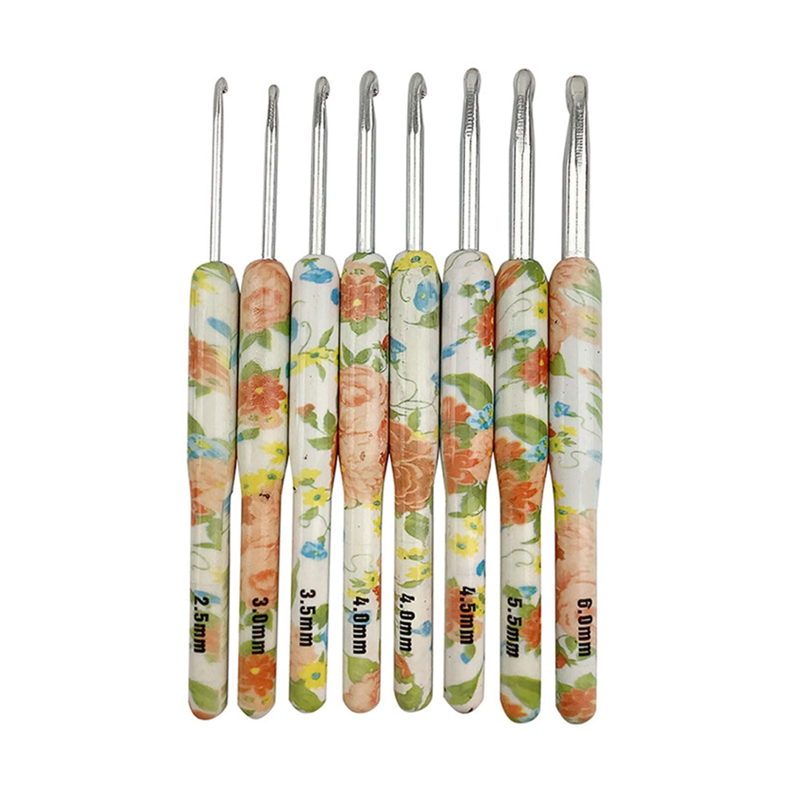 8Pieces Ergonomic Crochet Hook for Beginner Experienced Hobbyist 2.0mm-6mm Ergonomic Crochet Needle for Sweater Scarf Craft Yarn Tool