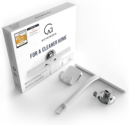 Vista 80 de GÜTEWERK Escobilla de ducha para puertas de vidrio, escobilla de silicona para ventanas, baño y limpieza de vidrio, color negro, 9 pulgadas