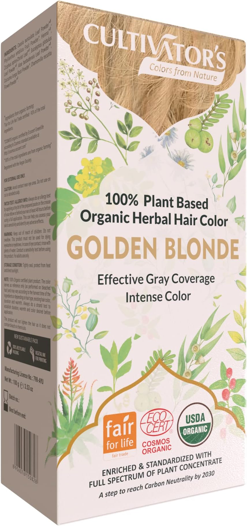 Cultivator's Organic Herbal Hair Colour - Golden Blonde 100g