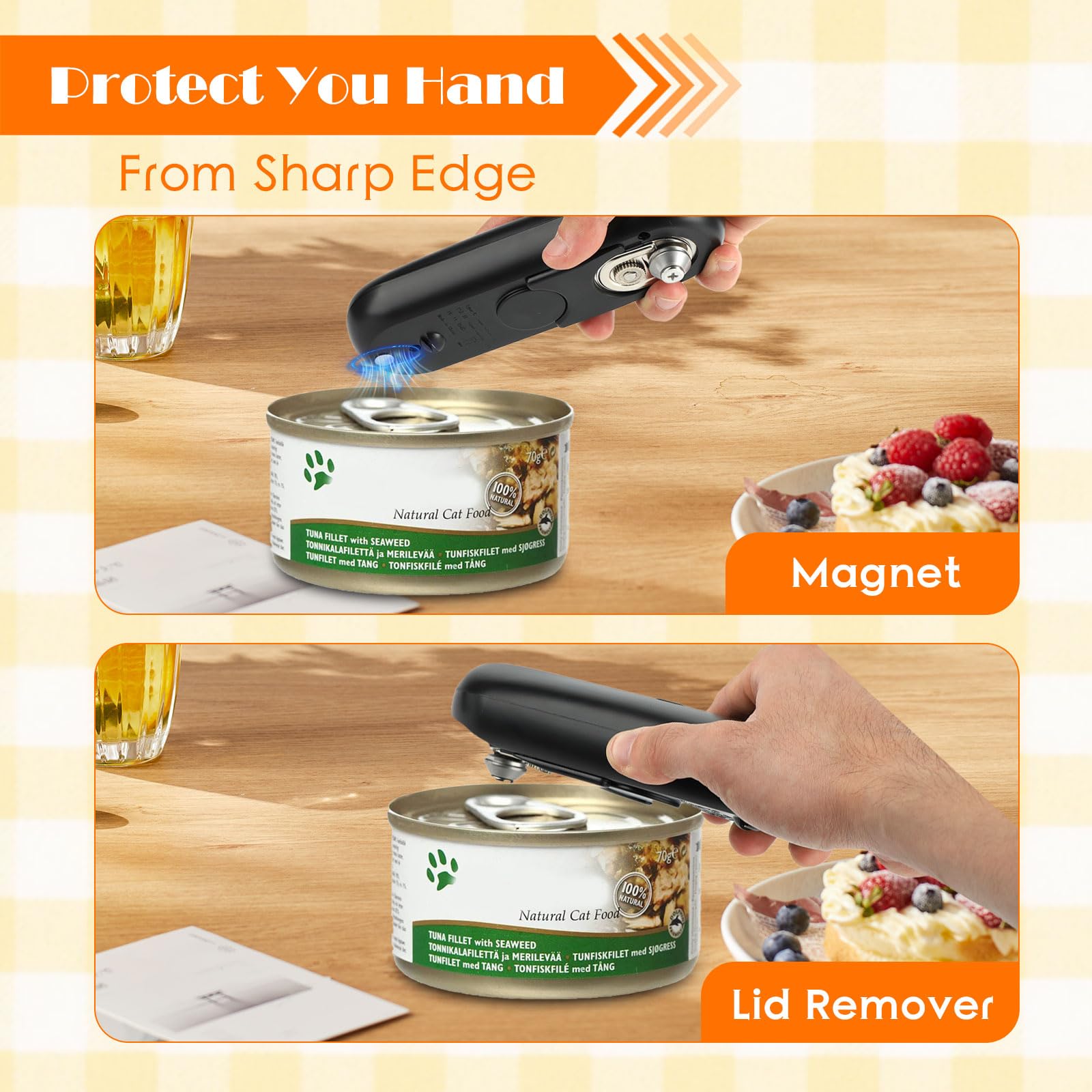 Ouvre Boîte Électrique pour Chefs et Seniors, Ouvre Bocal Électrique USB Rechargeable Automatique, Ouverture Facile des Boîtes et Bocaux pour les Personnes Souffrant de Problèmes de Préhension
